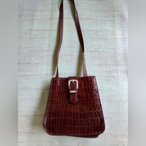 Vintage Fossil 75082 Brown Leather Small Crossbody Shoulder Bag Purse